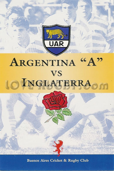 1997 Argentina A v England  Rugby Programme
